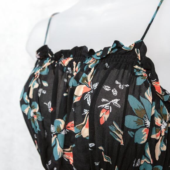 INTIMATELY FREE PEOPLE‎ Jolene Mini Slip Dress Black Floral Dark Romantic Sz M - Picture 7 of 11